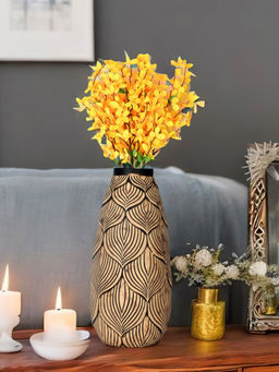 At Home by Nilkamal - Convex Pisces Vase Beige