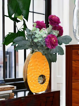 At Home by Nilkamal - Mid Hole Vase Mustard