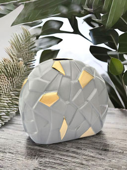 At Home by Nilkamal - Abstract Pebble Vase Grey