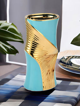 At Home by Nilkamal - Abstract Sash Vase - Blue