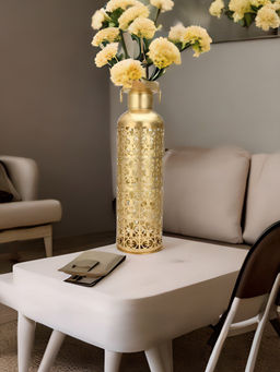 At Home by Nilkamal - Bottle Vase With Tea Light Gold
