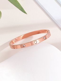 Jewels Galaxy - Stainless Steel Astonishing Rose Gold Plated Love Ad Kada