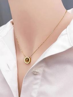 Jewels Galaxy - Gold Plated Roman Numerals Cubic Zirconia Necklace