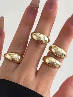 Jewels Galaxy - Trending Gold Plated Stackable Rings Set of 4