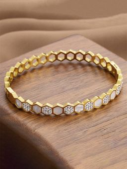 Jewels Galaxy - Gold-Plated Anti Tarnish Hexagonal Openable Kada