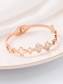 Jewels Galaxy - Rose Gold-Plated Clover Themed Charm Kada