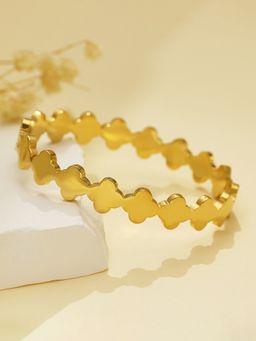 Jewels Galaxy - Gold-Plated Anti Tarnish Clover Themed Kada