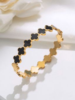 Jewels Galaxy - Gold-Plated Anti Tarnish Black Clover Themed Kada