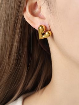 Jewels Galaxy - Gold Plated Anti Tarnish Heart Theme Stud Earrings