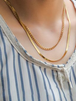 Jewels Galaxy - Gold-Plated Anti Tarnish Chain Layered Necklace