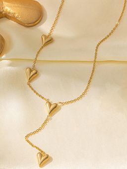 Jewels Galaxy - Gold-Plated Anti Tarnish Heart Themed Long Necklace