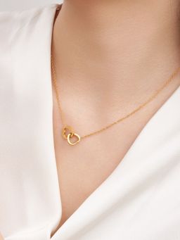 Jewels Galaxy - Gold-Plated Anti Tarnish Heart Themed Pendant Necklace