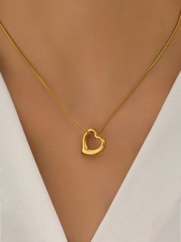 Jewels Galaxy - Gold-Plated Anti Tarnish Heart Necklace