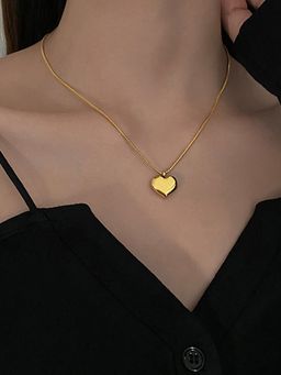 Jewels Galaxy - Gold-Plated Anti Tarnish Heart Themed Pendant Necklace