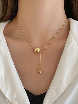 Jewels Galaxy - Gold-Plated Anti Tarnish Spherical Pendant Necklace