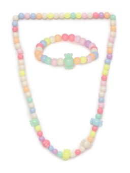 EL REGALO - Kids Girls Jewellery Necklace and Bracelet Combo Multi Color (Set of 2)