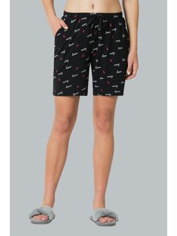 Van Heusen - Women Drawstring Waist & Functional Pocket Lounge Shorts - Black