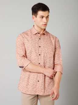 Cantabil - Men Pink Printed Spread Collar Casual Shirt