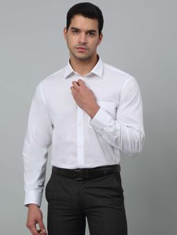 Cantabil - Men White Solid Spread Collar Formal Shirt