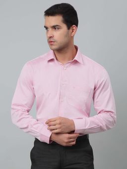 Cantabil - Men Pink Self Design Spread Collar Formal Shirt