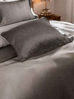 At Home by Nilkamal - Ariana Visto Solid Polyester Cushion Cover (Brown) (16x16 Inches)