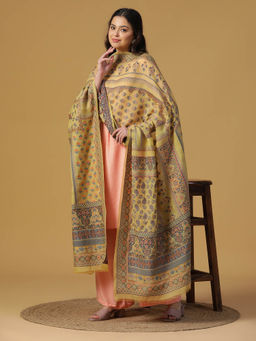 Shingora - Yellow Jacquard Silk-Zari Blend Dupatta