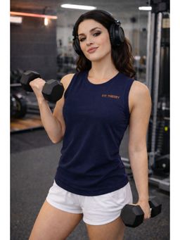 The Fit Theory - Women Navy Blue Tank Top
