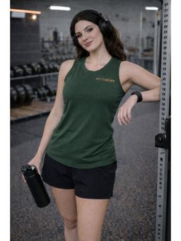 The Fit Theory - Women Bottle Green Tank Top