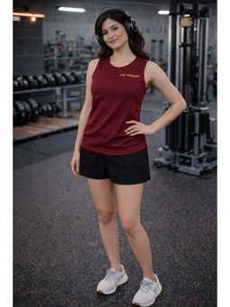 The Fit Theory - Women Maroon Tank Top