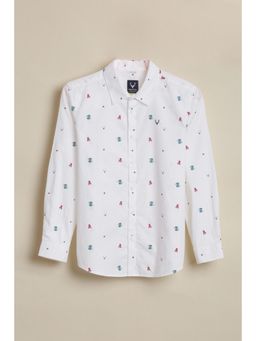 Allen Solly - Boys White Print Casual Shirt