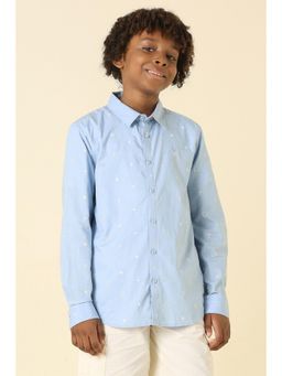Allen Solly - Boys Light Blue Print Casual Shirt