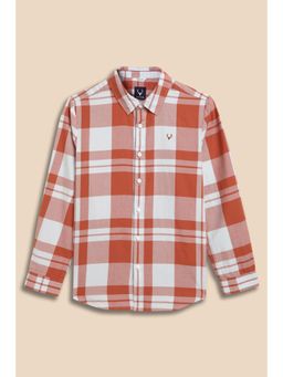 Allen Solly - Boys Orange Check Casual Shirt