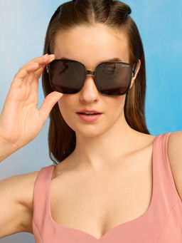 Pipa Bella by Nykaa Fashion - Stylish Black Square Full Rim Sunglasses (M)