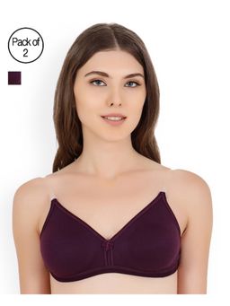 Floret - Pack of 2 Solid T-shirt Bra - Purple