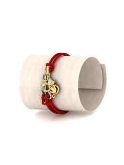 KuberBox - 18K Yellow Gold Vighnaraj Rakhi Cum Pendant