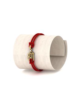 KuberBox - 18K Yellow Gold Shree Diamond Rakhi Cum Pendant