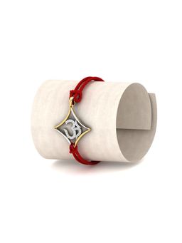 KuberBox - 18K Yellow Gold Multi-Color Om Diamond Rakhi Cum Pendant