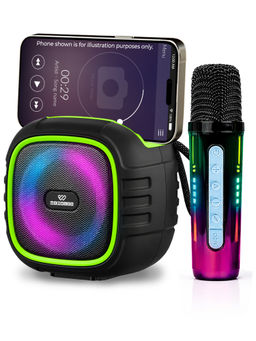 Wembley - Karaoke Bluetooth Speaker with Mic RGB Lights, Mobile Stand & 5 Voice Modes