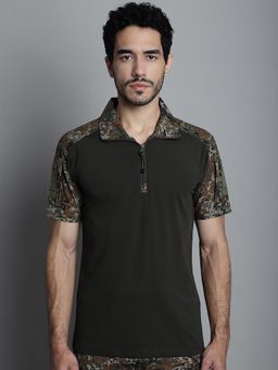 MountMiller - Men's Camouflage Half Sleeve OG Tactical Polo T-Shirt | Anti-Odor | Moisture-Wicking | UV Protective
