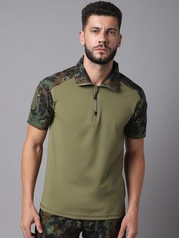 MountMiller - Men's Camouflage Half Sleeve OG Tactical Polo T-Shirt | Anti-Odor | Moisture-Wicking | UV Protective