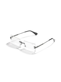 SAM AND MARSHALL - Harper Prescription Friendly Metal Grey Frame Rectangle Computer Glasses