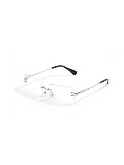SAM AND MARSHALL - Harper Prescription Friendly Metal Silver Frame Rectangle Computer Glasses