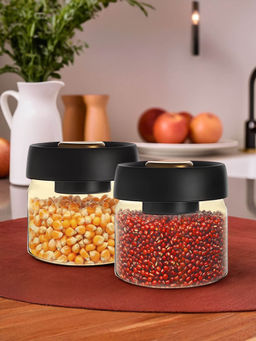 The Better Home - Borosilicate Glass Jar with Vacuum Lid 500ml (Pack of 2)