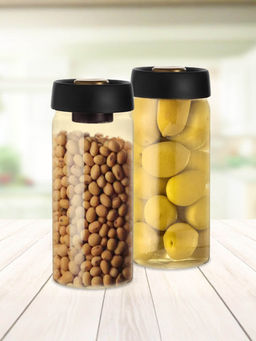 The Better Home - Borosilicate Glass Jar with Vacuum Lid 1800ml (Pack of 2)