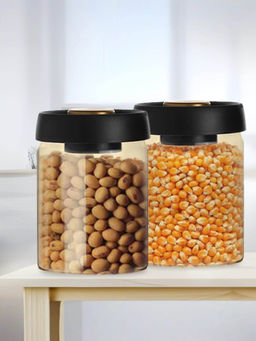 The Better Home - Borosilicate Glass Jar with Vacuum Lid 900ml (Pack of 2)