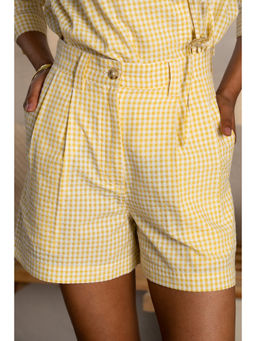CANOOPI - Sunlit Grid Yellow Shorts