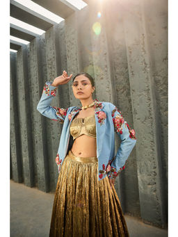 ASHNA VASWANI - Denim Shell Blue Blazer