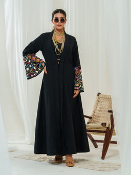 LABEL APURVA - Bring The Drama On Sleeves Black Co-Ord Set