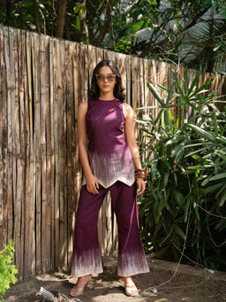 LABEL APURVA - The Brushstroke Purple Co-Ord Set