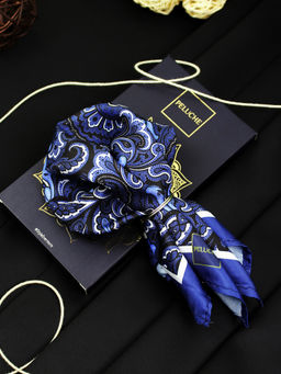 PELUCHE - Beautiful Floral Pocket Square For Men Blue